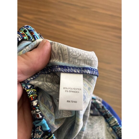 Melissa Paige blue black wide leg pallazo pants size Large - Picture 4 of 5